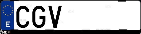 Matrícula española CGV, correspondiente al año 2003