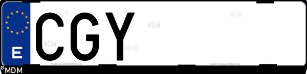 Matrícula española CGY, correspondiente al año 2003