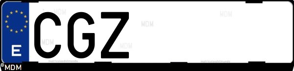Matrícula española CGZ, correspondiente al año 2003