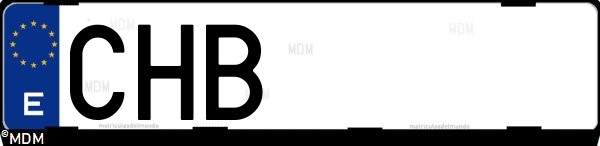 Matrícula española CHB, correspondiente al año 2003