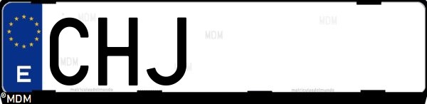 Matrícula española CHJ, correspondiente al año 2003