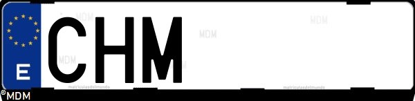 Matrícula española CHM, correspondiente al año 2003