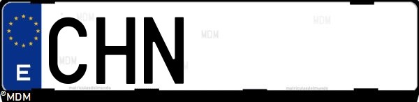 Matrícula española CHN, correspondiente al año 2003