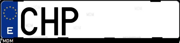 Matrícula española CHP, correspondiente al año 2003