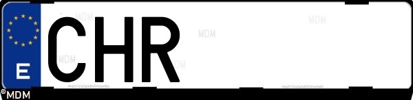 Matrícula española CHR, correspondiente al año 2003