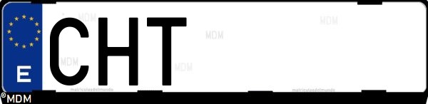 Matrícula española CHT, correspondiente al año 2003