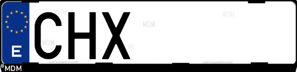 Matrícula española CHX, correspondiente al año 2003