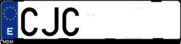 Matrícula española CJC, correspondiente al año 2003