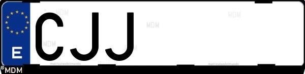 Matrícula española CJJ, correspondiente al año 2003