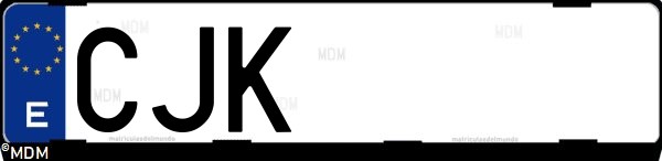 Matrícula española CJK, correspondiente al año 2003