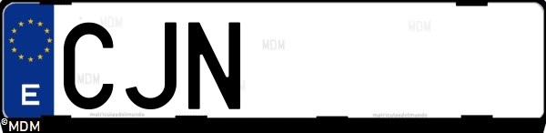 Matrícula española CJN, correspondiente al año 2003