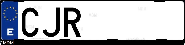 Matrícula española CJR, correspondiente al año 2003