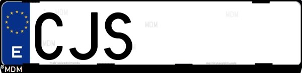 Matrícula española CJS, correspondiente al año 2003