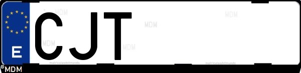 Matrícula española CJT, correspondiente al año 2003