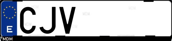 Matrícula española CJV, correspondiente al año 2003