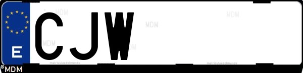 Matrícula española CJW, correspondiente al año 2003