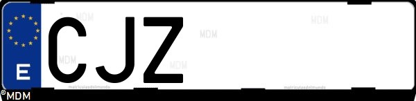 Matrícula española CJZ, correspondiente al año 2003