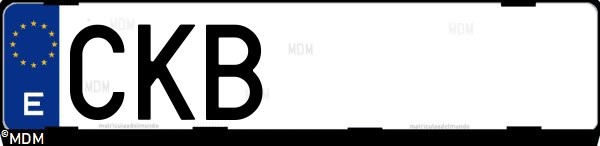 Matrícula española CKB, correspondiente al año 2003