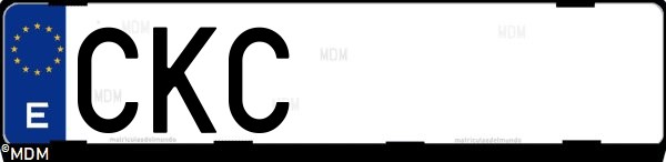 Matrícula española CKC, correspondiente al año 2003