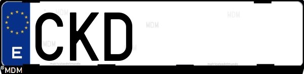 Matrícula española CKD, correspondiente al año 2003