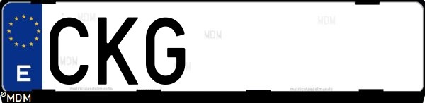 Matrícula española CKG, correspondiente al año 2003