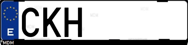 Matrícula española CKH, correspondiente al año 2003