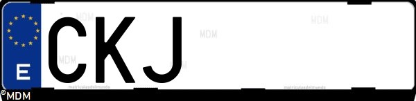 Matrícula española CKJ, correspondiente al año 2003