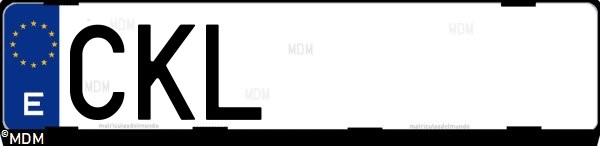 Matrícula española CKL, correspondiente al año 2003