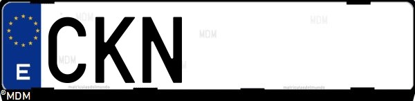 Matrícula española CKN, correspondiente al año 2003
