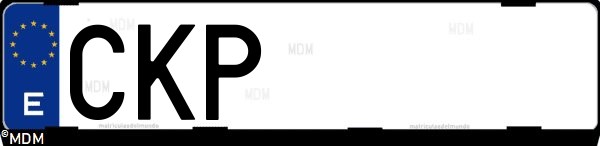 Matrícula española CKP, correspondiente al año 2003