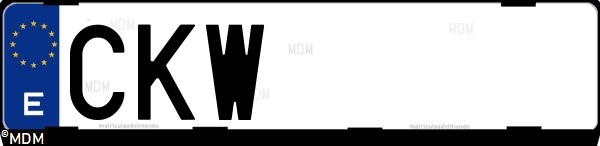 Matrícula española CKW, correspondiente al año 2003