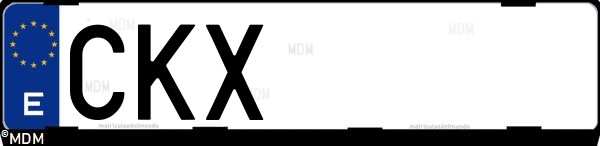 Matrícula española CKX, correspondiente al año 2003