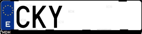 Matrícula española CKY, correspondiente al año 2003