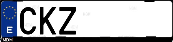 Matrícula española CKZ, correspondiente al año 2003