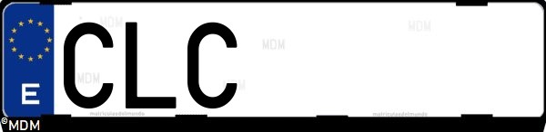 Matrícula española CLC, correspondiente al año 2003