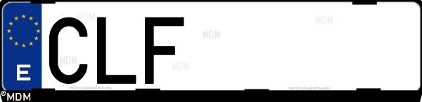 Matrícula española CLF, correspondiente al año 2003
