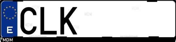Matrícula española CLK, correspondiente al año 2003