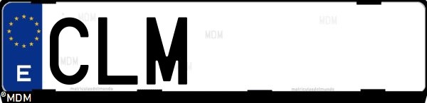 Matrícula española CLM, correspondiente al año 2003