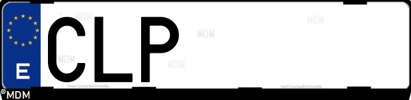 Matrícula española CLP, correspondiente al año 2003