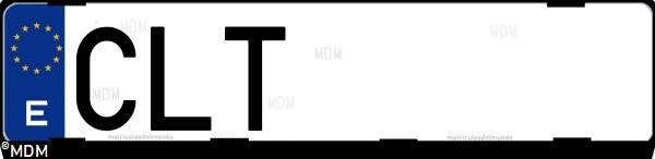 Matrícula española CLT, correspondiente al año 2003