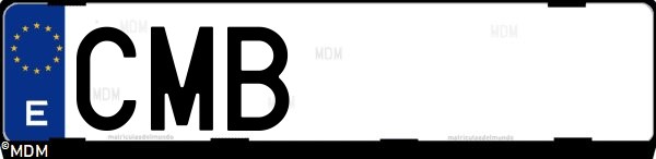 Matrícula española CMB, correspondiente al año 2003