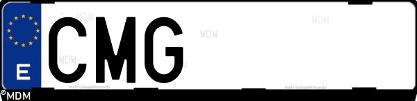 Matrícula española CMG, correspondiente al año 2003