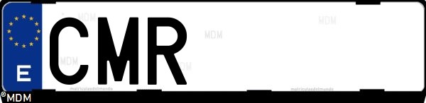 Matrícula española CMR, correspondiente al año 2003