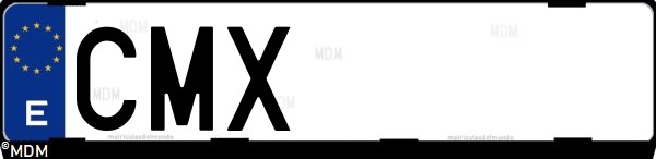 Matrícula española CMX, correspondiente al año 2003