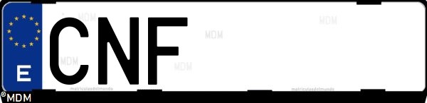 Matrícula española CNF, correspondiente al año 2003