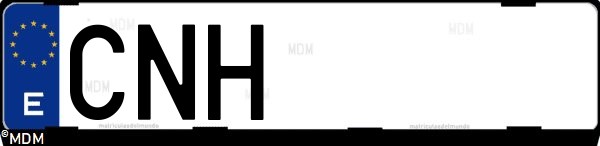 Matrícula española CNH, correspondiente al año 2003