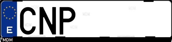 Matrícula española CNP, correspondiente al año 2003