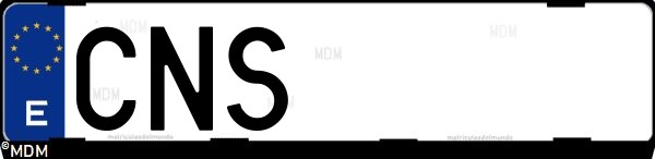 Matrícula española CNS, correspondiente al año 2003