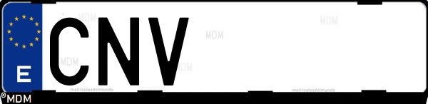 Matrícula española CNV, correspondiente al año 2003