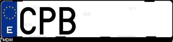 Matrícula española CPB, correspondiente al año 2003